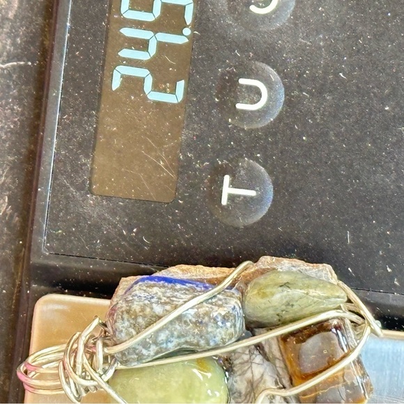 Necklace Pendant, Handmade assemblage Wire Wrapped real Stones Resin Set 4300 G - Picture 8 of 10